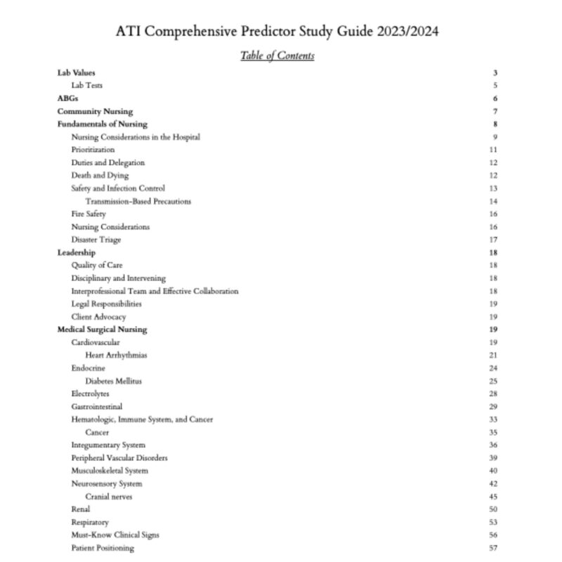 ATI RN Comprehensive Predictor Study Guide 2024 Edition | ATI RN Comprehensive Predictor study guide for nursing students Nursing Perspective - Image 4